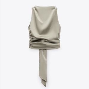 OPEN BACK SATIN EFFECT TOP